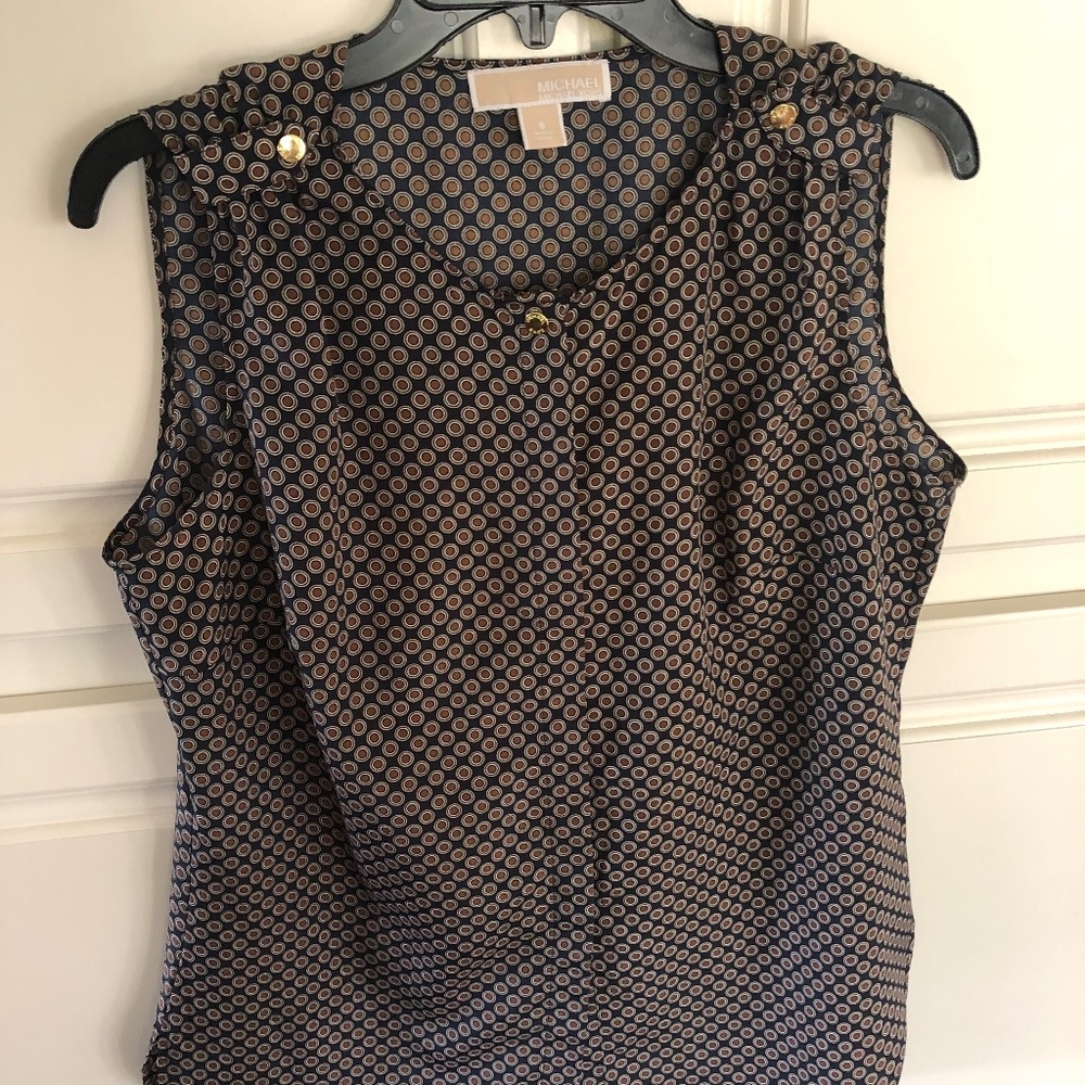 Michael Kors sleeveless top Navy and Brown size 8